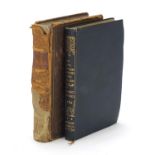 Two antique hardback books relating to Nelson by Robert Southey comprising The Life of Horatio