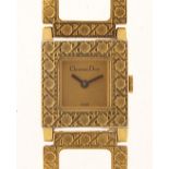 Christian Dior, ladies gold plated wristwatch, the case 19mm wide : For Further Condition Reports