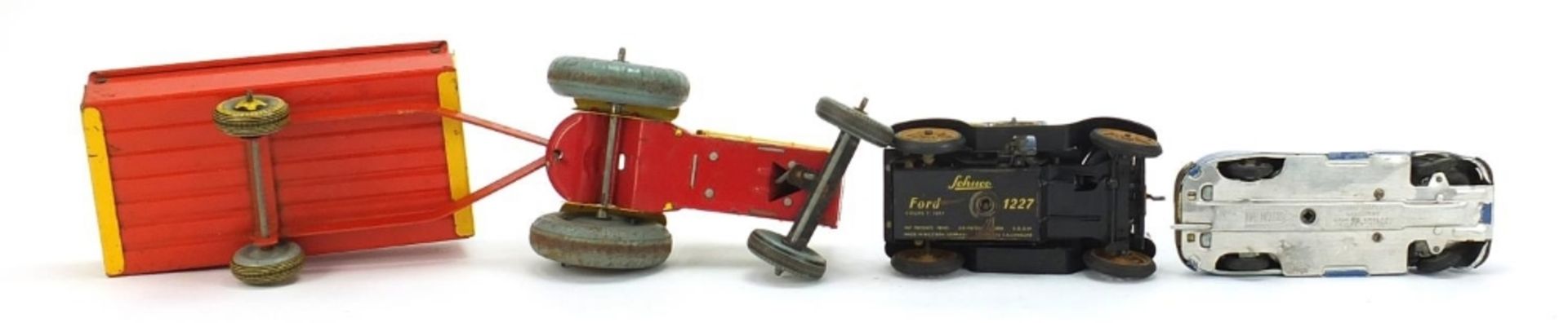 Antique and later tinplate toys comprising a Schuco Ford Coupet 1917, Chad Valley Harborme car and a - Image 5 of 6