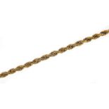 18ct gold rope twist necklace, 50cm in length, 10.2g : For Further Condition Reports Please Visit
