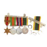 British military World War II four medal group including Elizabeth II Cadet Forces medal awarded