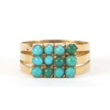 Egyptian gold turquoise cluster ring, size L/M, 2.8g : For Further Condition Reports Please Visit