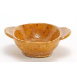 Chinese faux bois type libation cup, 10.5cm in length : For Further Condition Reports Please Visit