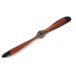 Large military interest hardwood propeller, 195cm in length : For Further Condition Reports Please