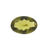 Oval green peridot gemstone with certificate, 2.95 carat : For Further Condition Reports Please