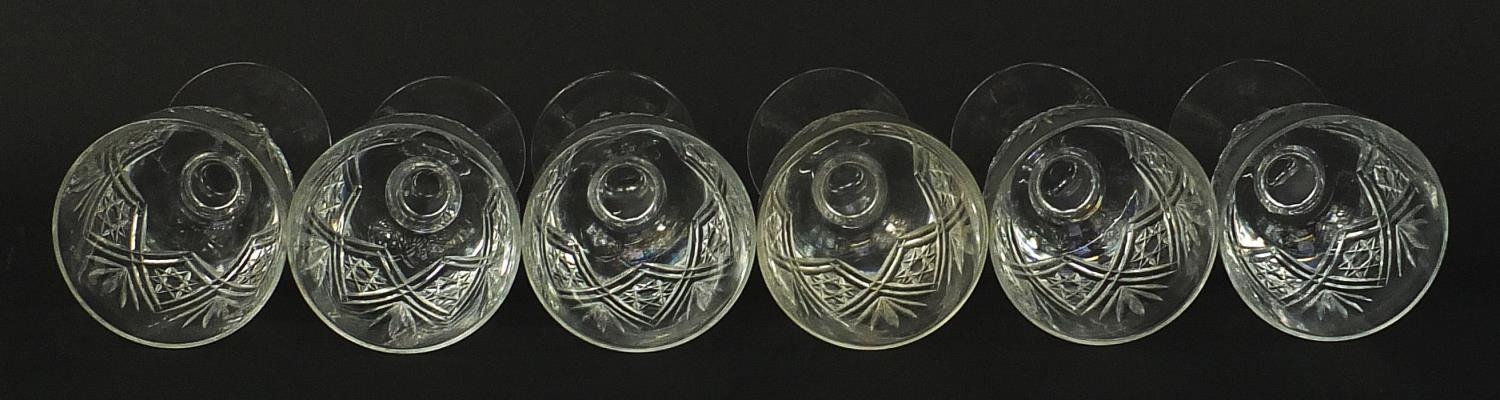 Set of six Webb cut crystal wine glasses, 16cm high : For Further Condition Reports Please Visit Our - Image 5 of 6