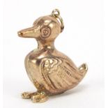 9ct gold duck charm, 2.5cm high, 2.2g : For Further Condition Reports Please Visit Our Website -