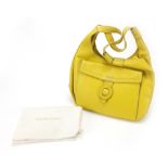 Nicole Farhi yellow leather shoulder bag with dust jacket, 38cm wide : For Further Condition Reports