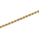 9ct gold rope twist necklace, 48cm in length, 5.8g : For Further Condition Reports Please Visit