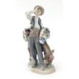 Lladro figure of a man with donkey, Typical Peddler, ref 4859, 26cm high : For Further Condition
