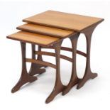 Nest of three teak G-plan occasional tables, the largest 52cm H x 56cm W x 41cm D : For Further