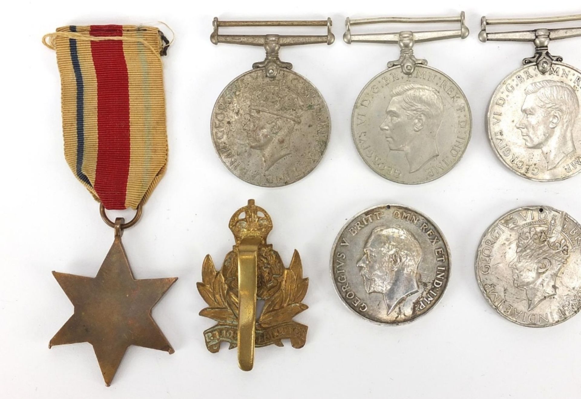 British militaria including four World War II medals, Intelligence Corps cap badge, Elizabeth II - Image 5 of 9