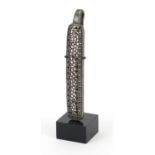 Tibetan iron pierced clip on stand, 13.5cm high : For Further Condition Reports Please Visit Our