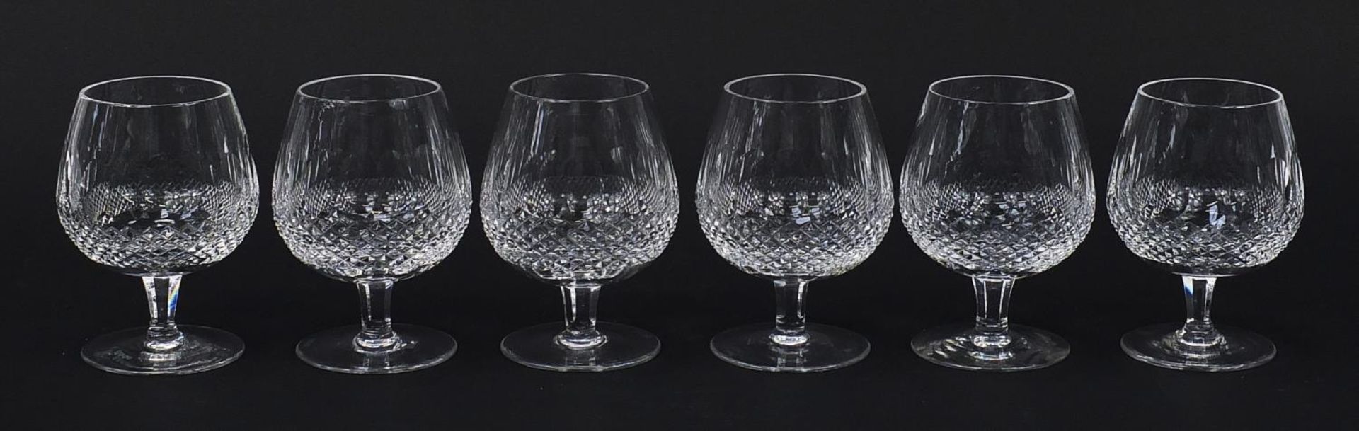 Set of six Waterford Crystal Colleen pattern brandy glasses with box, 13cm high : For Further - Image 5 of 8