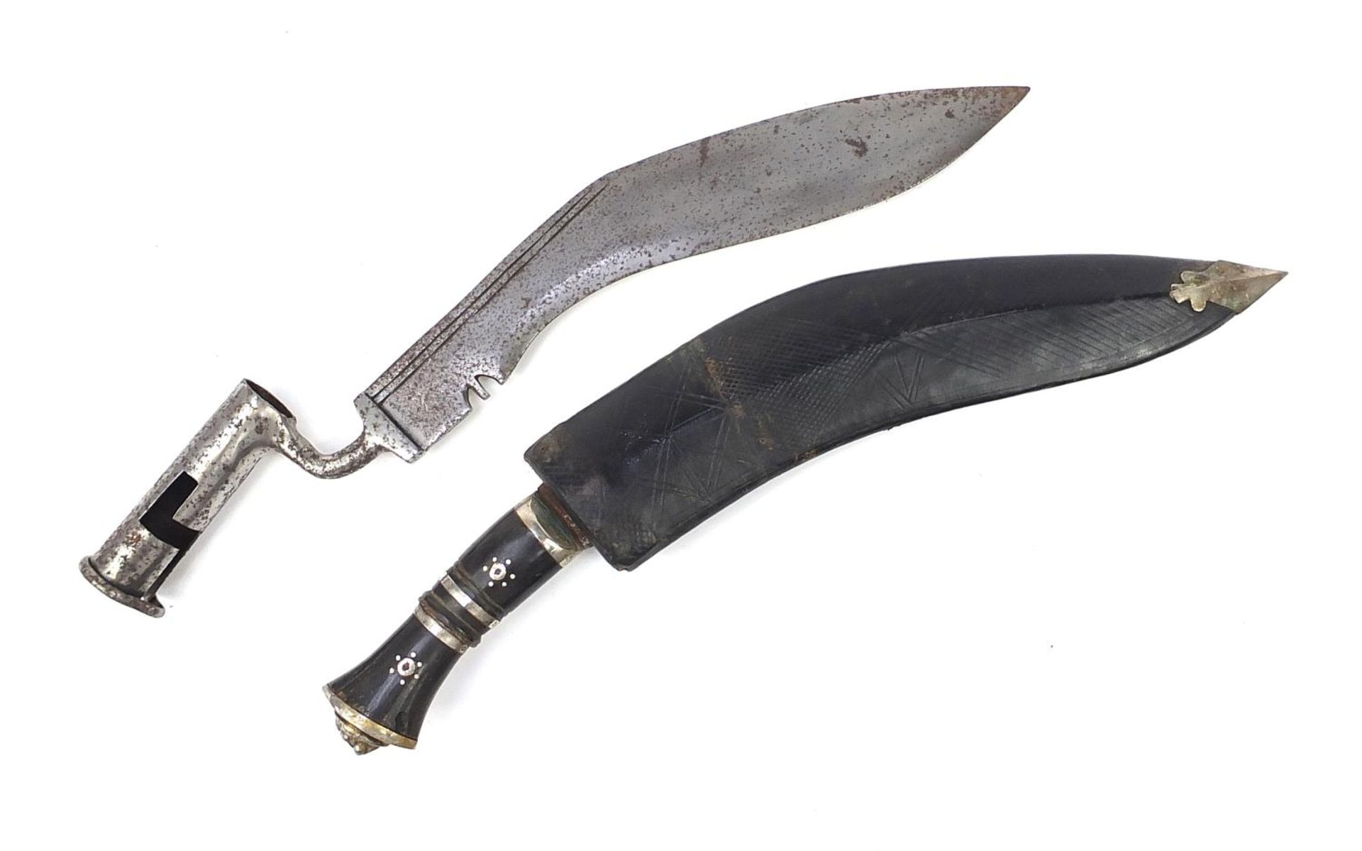 Military interest Kukri knife and a bayonet impressed JS/25, the largest 45.5cm in length : For - Image 4 of 4
