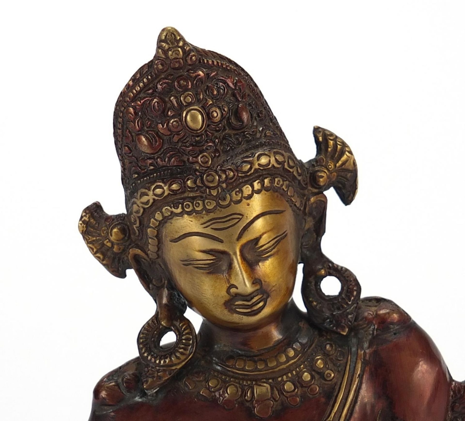 Thai patinated bronze figure of a deity, 24cm high : For Further Condition Reports Please Visit - Image 2 of 7