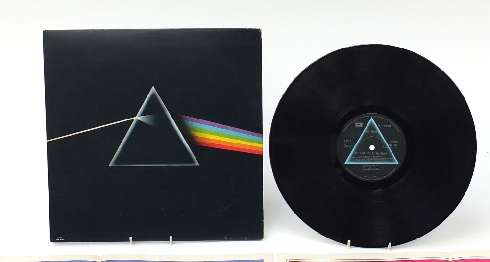 Pink Floyd Dark Side of the Moon vinyl LP with two posters, Harvest Stereo SHVL804 : For Further - Image 2 of 6