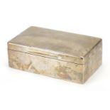 Goldsmiths & Silversmiths Co Ltd, George V rectangular silver cigar box with hinged lid, London