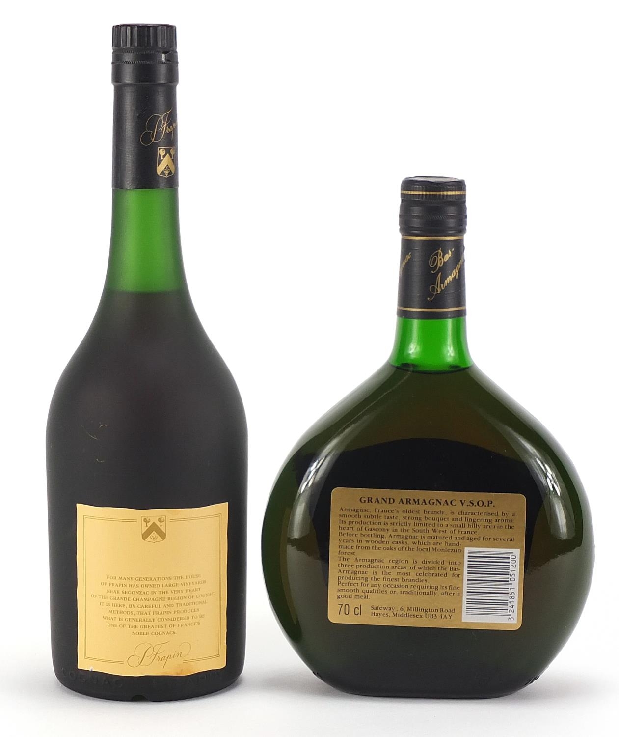 Bottle of Frapin cognac and bottle of Grand Armagnac : For Further Condition Reports Please Visit - Image 2 of 2