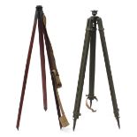Two military interest floor standing tripods/stands including MO17 MKII dated 1942, the largest