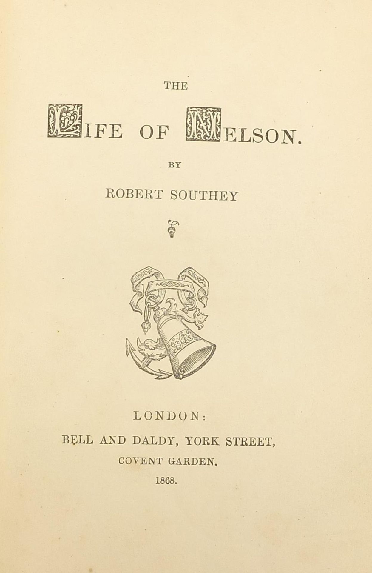 Two antique hardback books relating to Nelson by Robert Southey comprising The Life of Horatio - Image 5 of 6