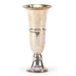 Barker Ellis Silver Co, silver pedestal vase, Birmingham 1975, 14cm high, 90.6g : For Further
