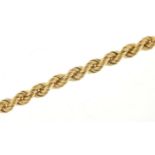 9ct gold rope twist necklace, 44cm in length, 9.0g : For Further Condition Reports Please Visit