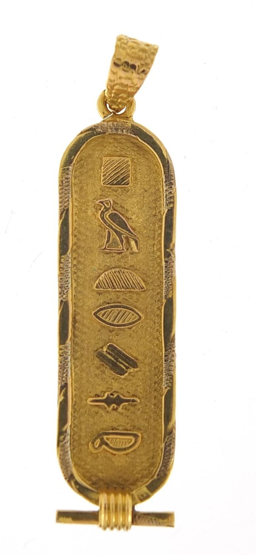 Egyptian gold hieroglyphic pendant, 4.8cm high, 4.8g : For Further Condition Reports Please Visit