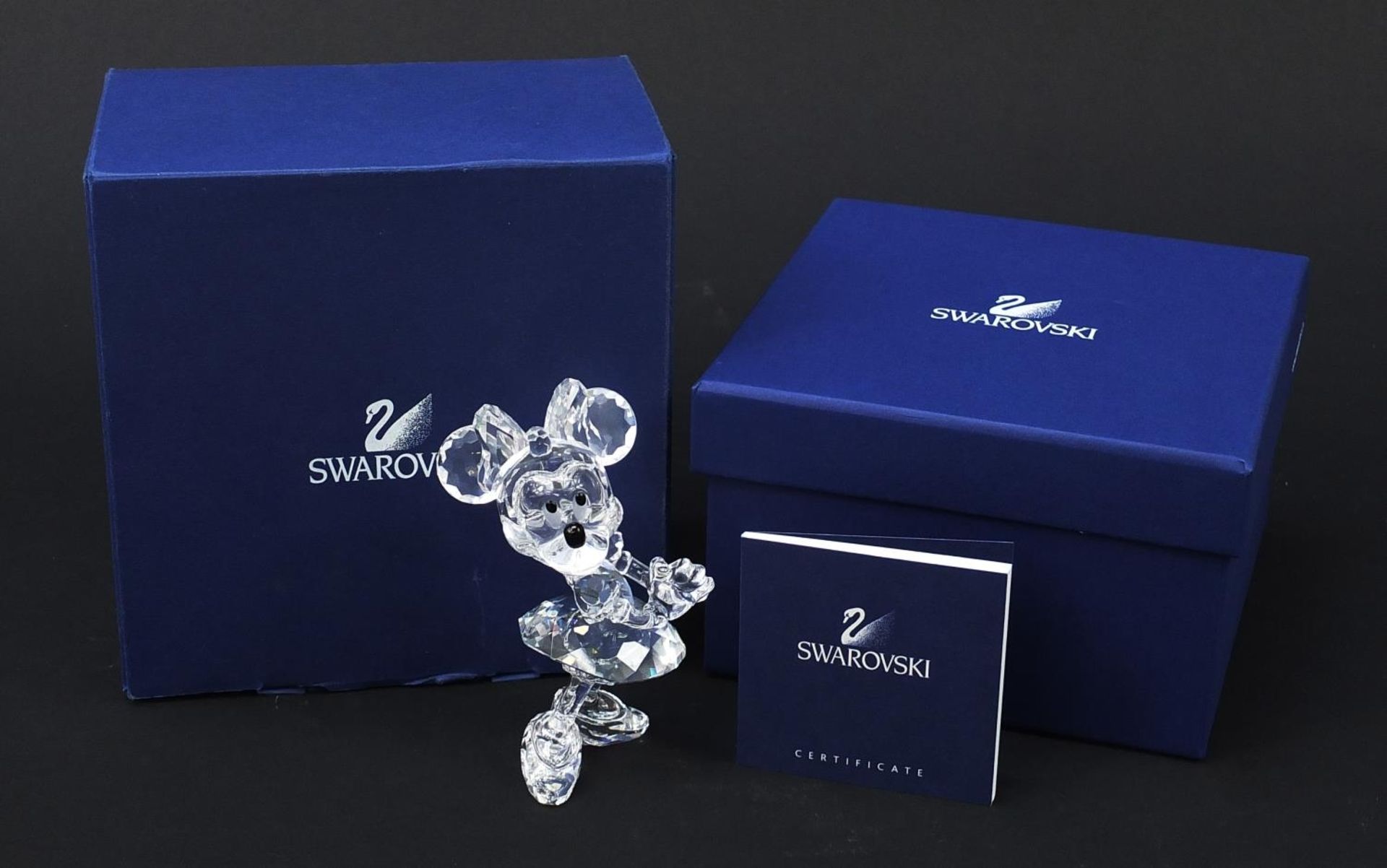 Swarovski Crystal Minnie Mouse figure with box from the Disney Showcase Collection, 11cm high :