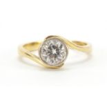 18ct gold moissanite solitaire ring, size L, 3.3g : For Further Condition Reports Please Visit Our