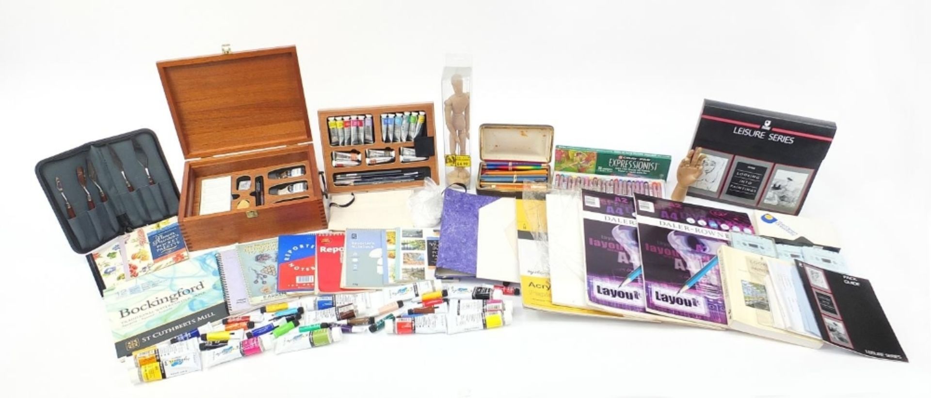 Artist's paints and equipment including a Windsor & Newton set : For Further Condition Reports
