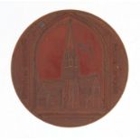 Bronze medallion commemorating St Pauls Church, 5cm in diameter : For Further Condition Reports