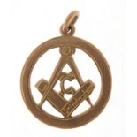 9ct gold masonic pendant, 2.5cm high, 3.7g : For Further Condition Reports Please Visit Our