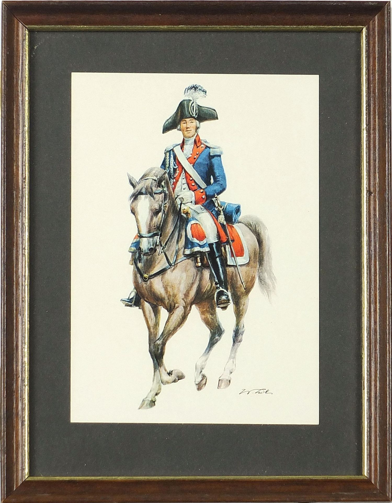 Soldiers on horseback, set of eight military interest prints in colour, each indistinctly signed, - Image 31 of 33