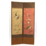 Chinese tapestry dressing screen, 178cm high x 100cm wide