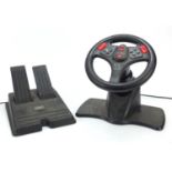 Play Station I steering wheel with foot pedals