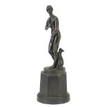 Art Deco nude female figurine on a pedestal, 25cm high