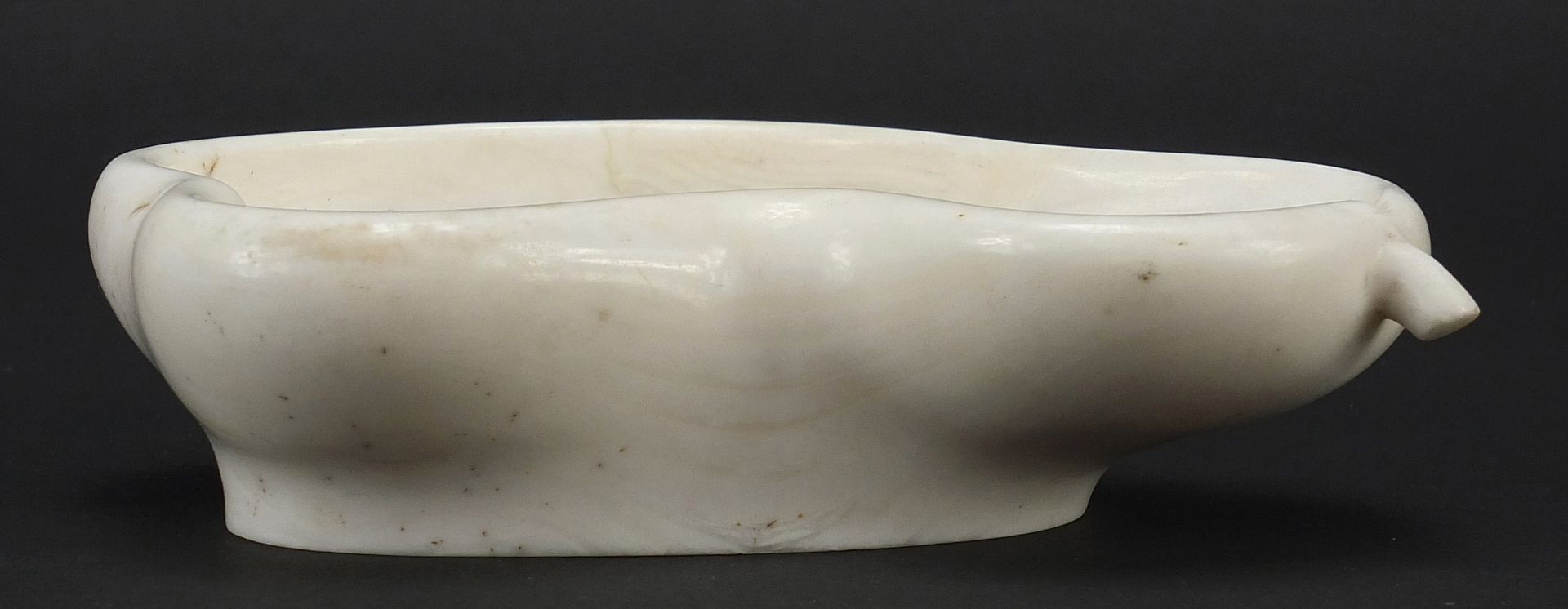 Chinese carved ivory brush washer in the form of a gourd, 15cm in length