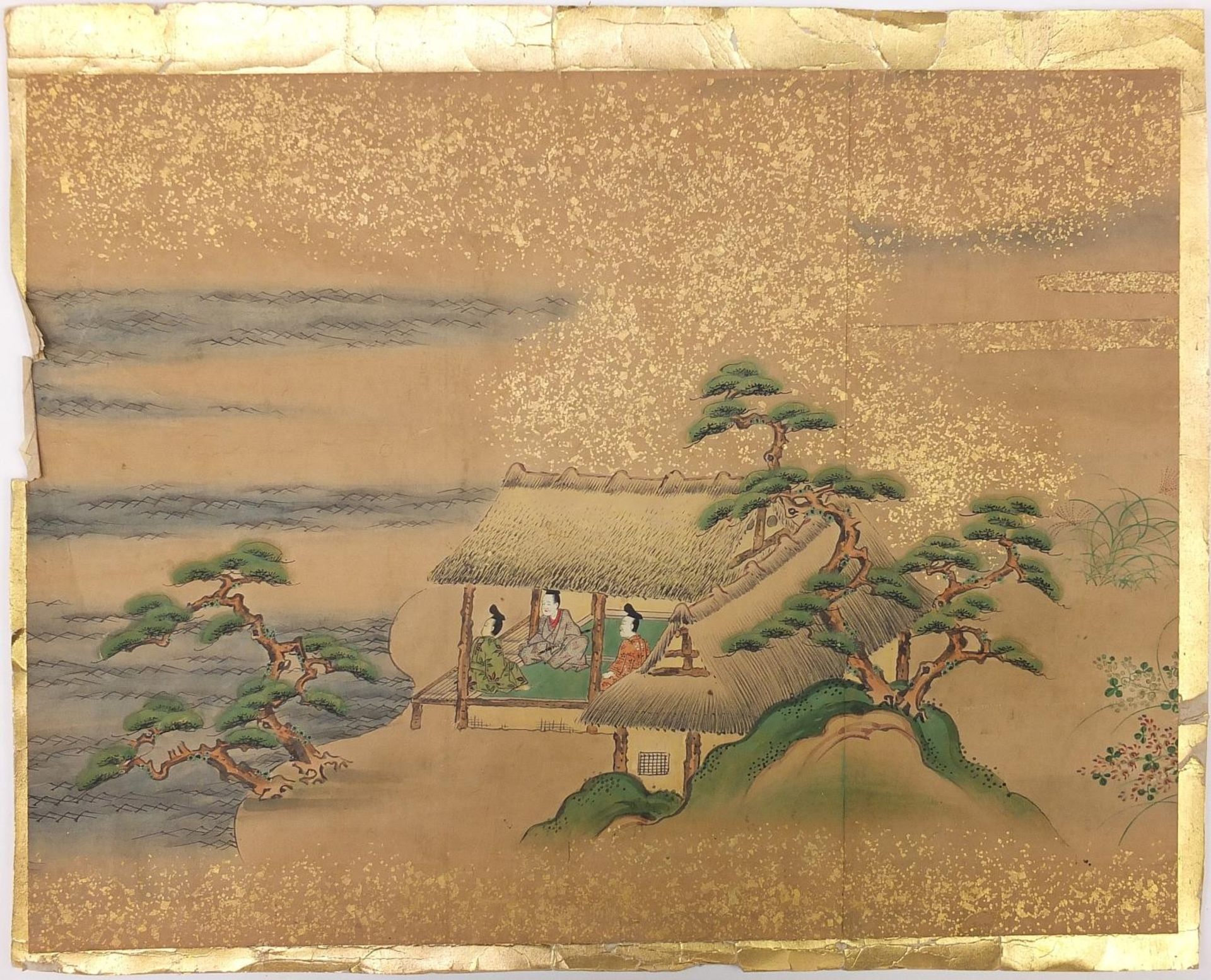Five Chinese watercolours on paper including figures beside pagodas and figures in a boat, unframed, - Image 11 of 18
