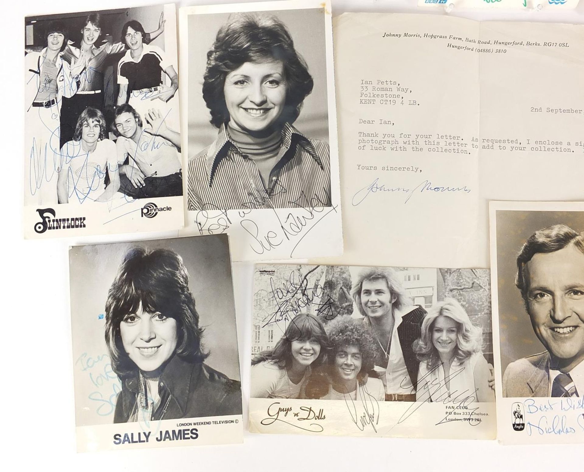 Autographs including Roy Castle, Suzi Quatro, Guys & Dolls, Sally James, Angela Ripon, Sue Lawley - Image 3 of 4