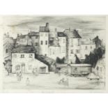 G Balkanyi - La Ciotat, pencil signed etching, details verso, mounted, framed and glazed, 25cm x