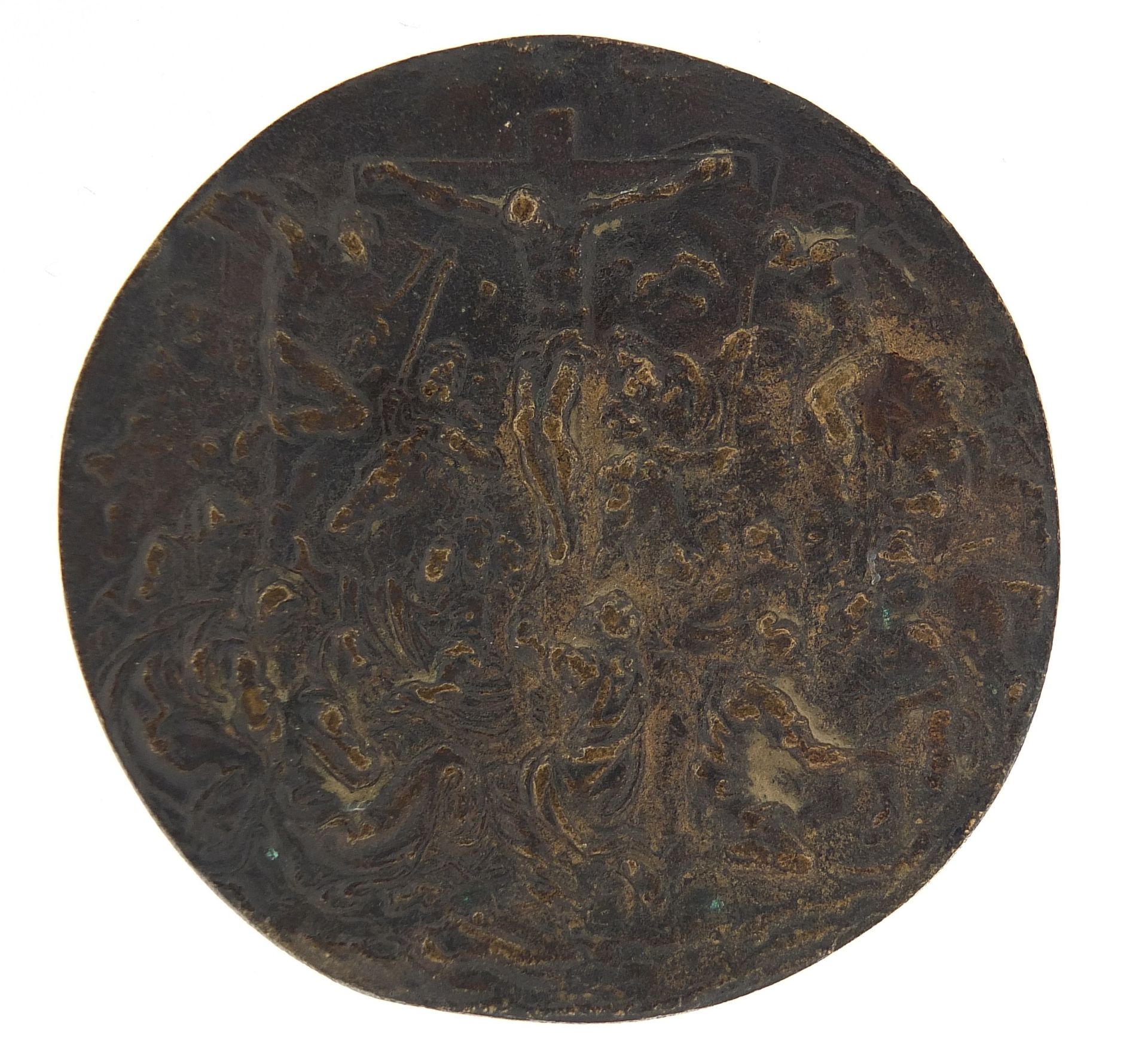 Antique bronze medallion with bust of Cardinal Antonio Perrenot de Granvela, 7.5cm in diameter