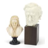 Two white marble design busts including one by Rosenthal, the largest 21cm