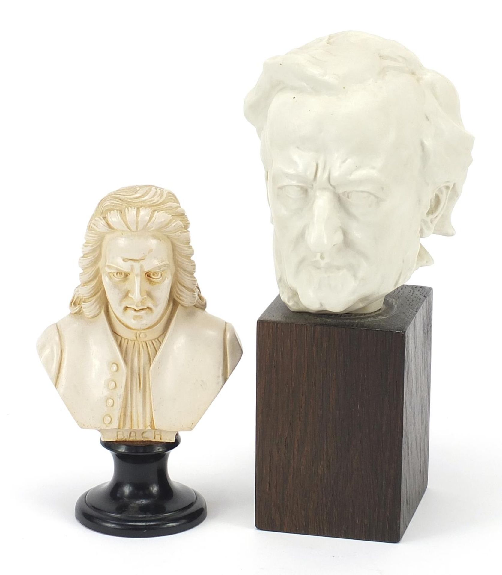 Two white marble design busts including one by Rosenthal, the largest 21cm