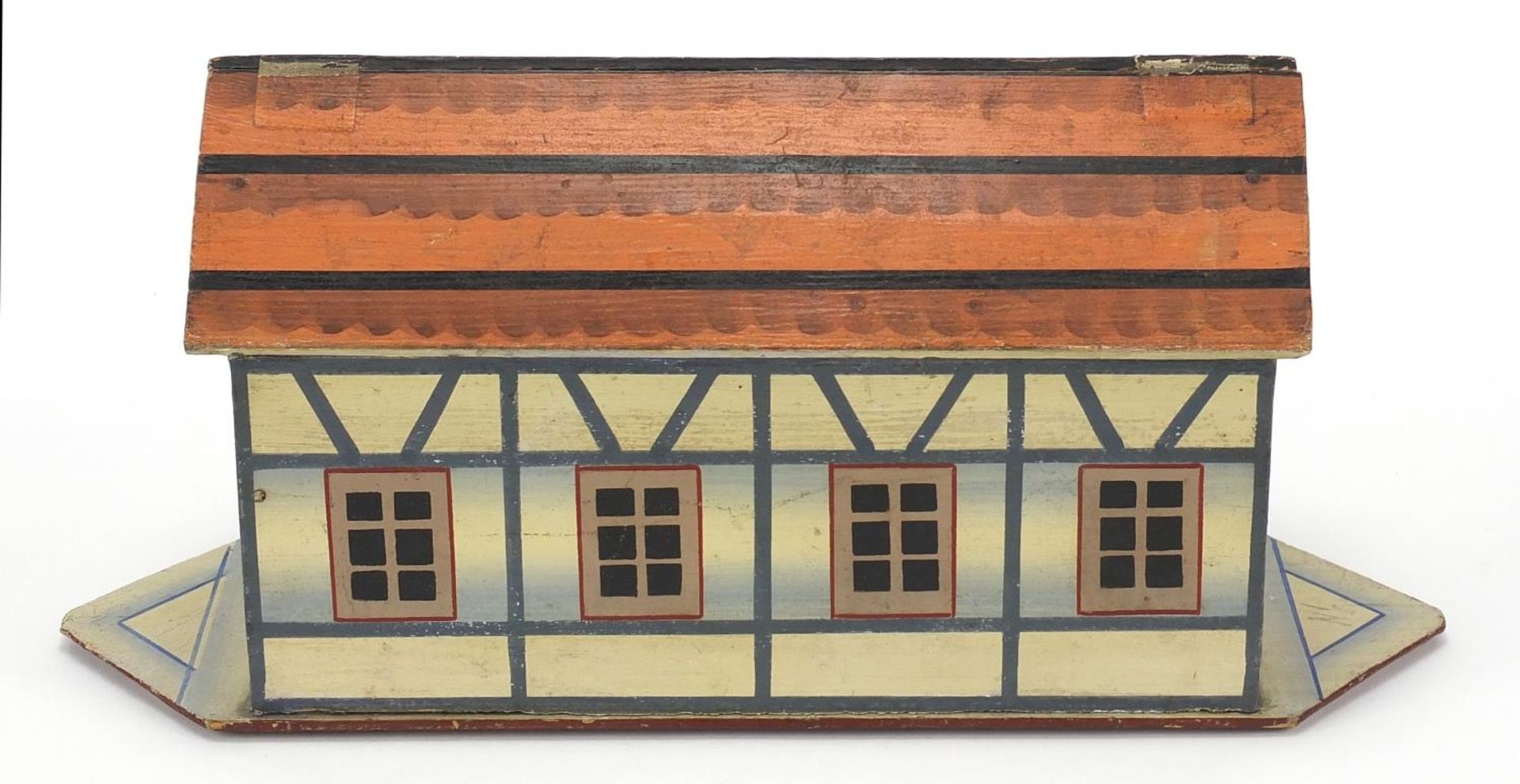 Old wooden Noah's ark with carved woodens animals including horses, 33cm in length - Image 4 of 5