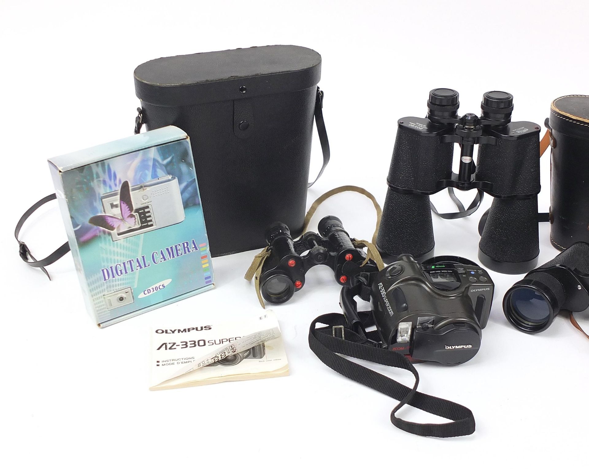 Cameras, binoculars and accessories to include Olympus AZ330 Super Zoom, Pentax P30 fitted with 50ml - Image 2 of 4