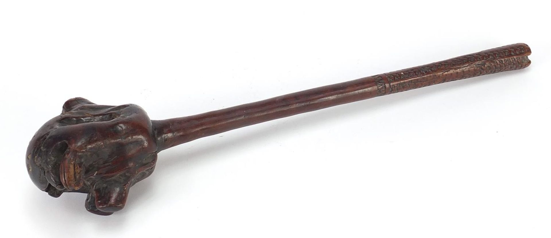 Tribal interest Fijian Iula Tavatava throwing club with carved grip, 38.5cm in length - Image 3 of 4