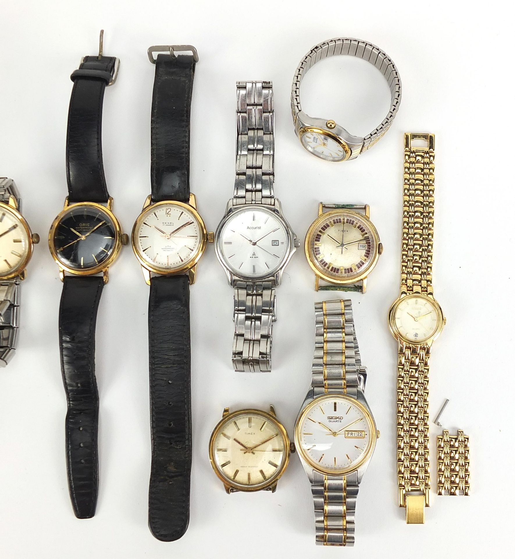 Vintage and later gentlemen's and ladies wristwatches including Renel, Timex, Seiko and Oris - Image 3 of 7