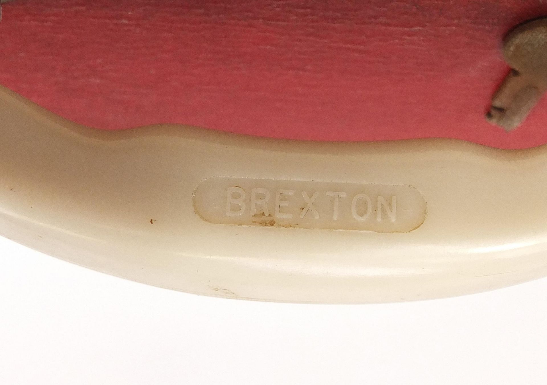 Large red Brexton picnic hamper retailed by Harrods of London, the hamper comprising Thermos flasks, - Image 8 of 8
