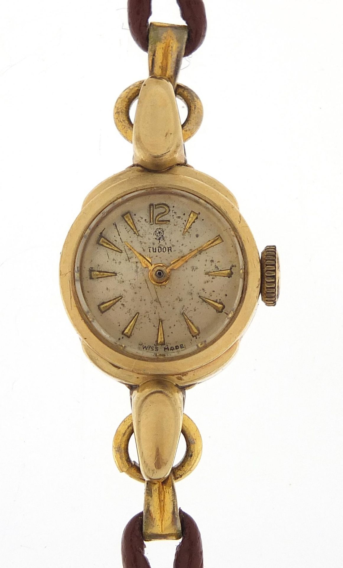Tudor, ladies 10ct gold wristwatch, 16mm in diameter